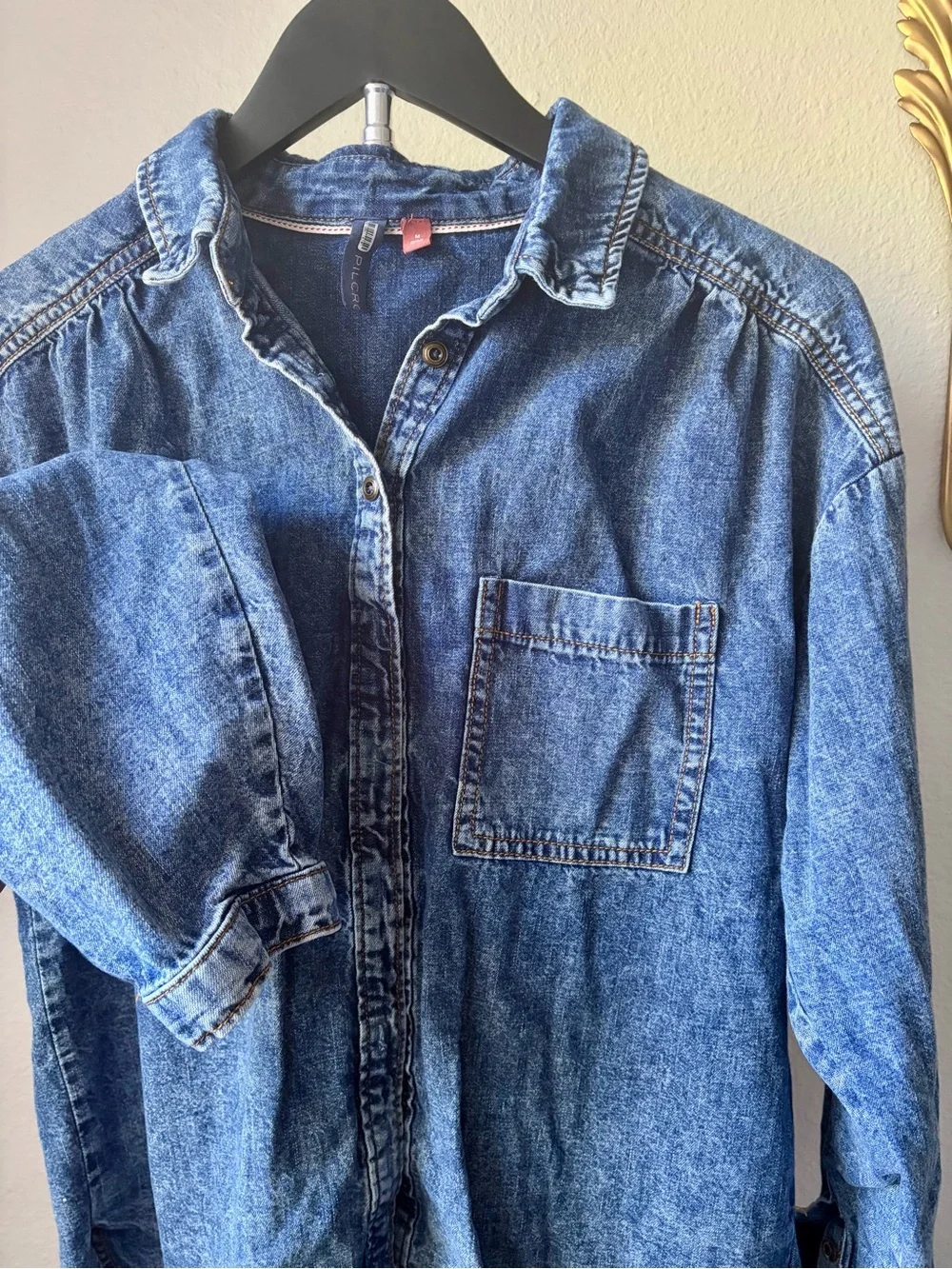 Pilcro Denim Button-Down Top by Anthropologie - Picture 3 of 6